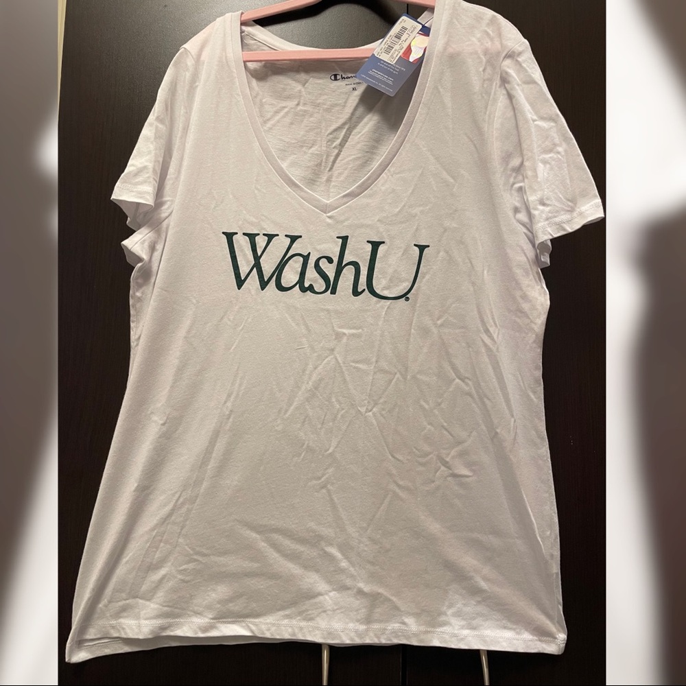 White WashU V-neck Shirt